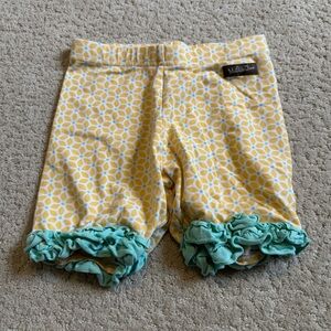 Matilda Jane Ray of Sunshine Shorties Yellow Patterned Shorts with Ruffles
